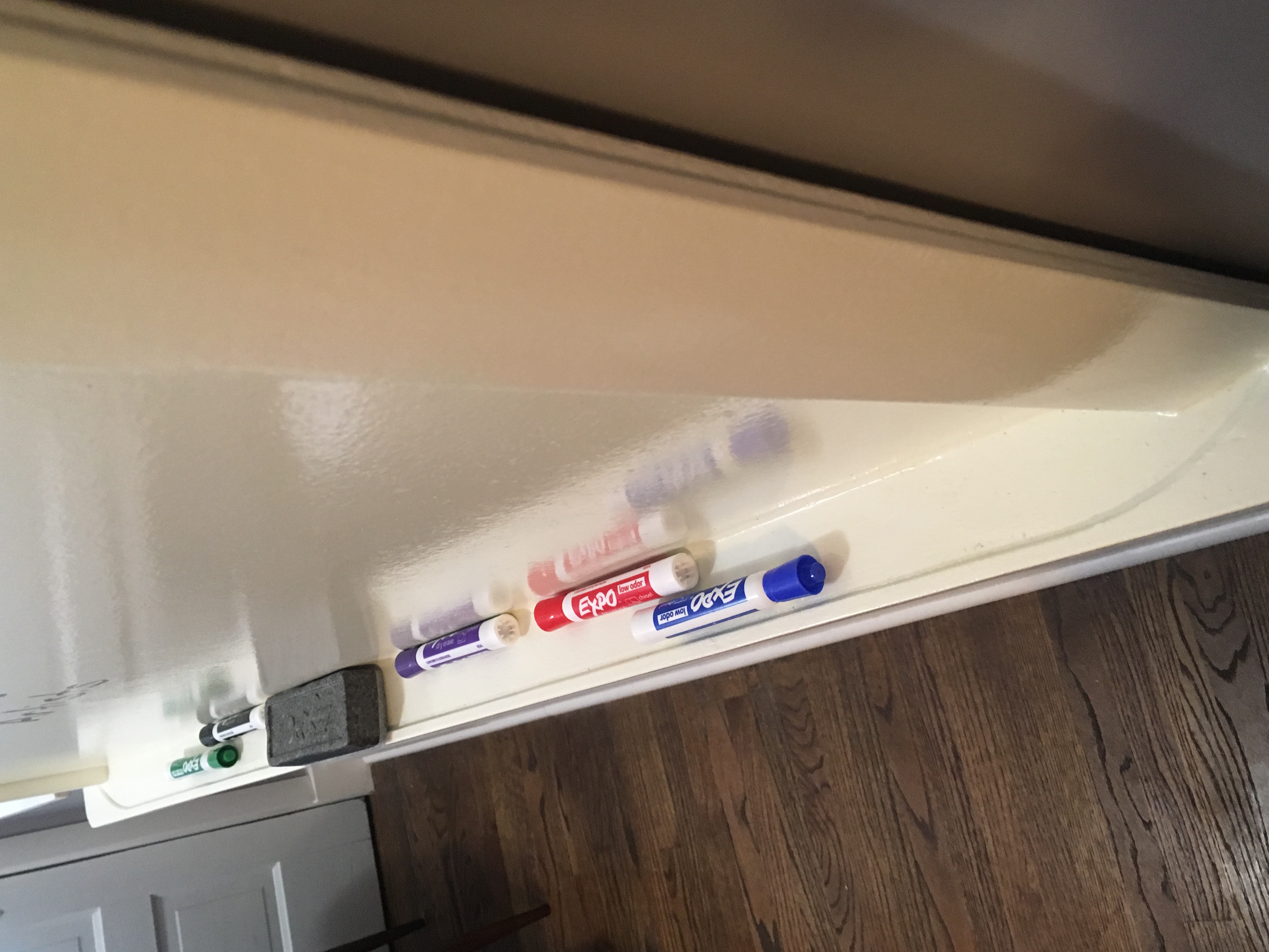 dry erase boards marker and eraser sill 