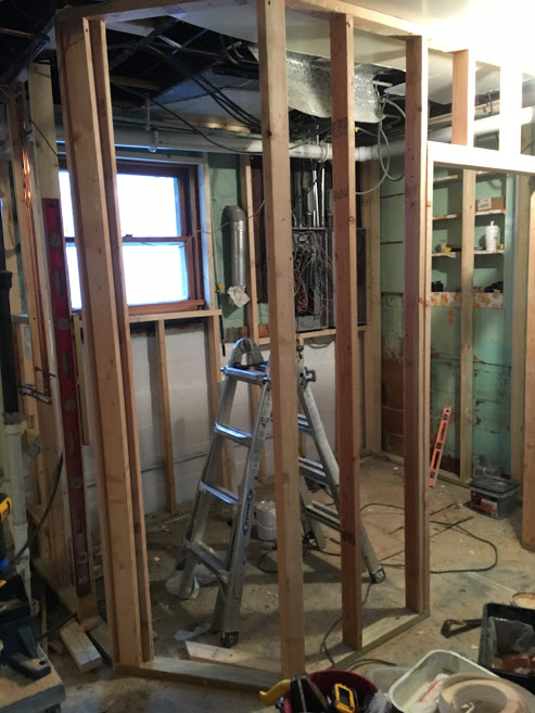 Rough carpentry framed out laundry room
