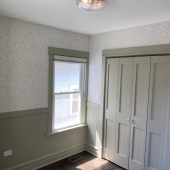 Wainscoting installation and wallpaper installation