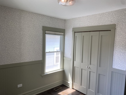 Wainscoting installation and wallpaper installation